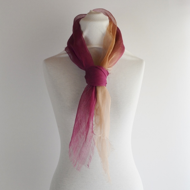 【harukii】日本製 麻100％ぼかし染ラミー薄羽ストール2019 Mini