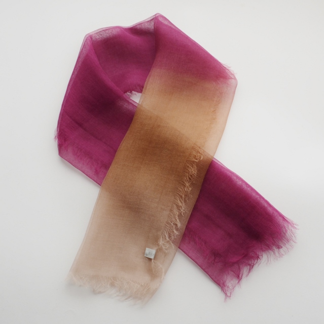 【harukii】日本製 麻100％ぼかし染ラミー薄羽ストール2019 Mini