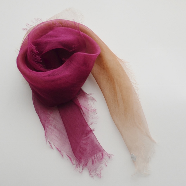 【harukii】日本製 麻100％ぼかし染ラミー薄羽ストール2019 Mini