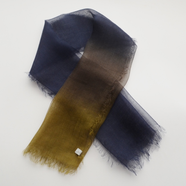 【harukii】日本製 麻100％ぼかし染ラミー薄羽ストール2019 Mini