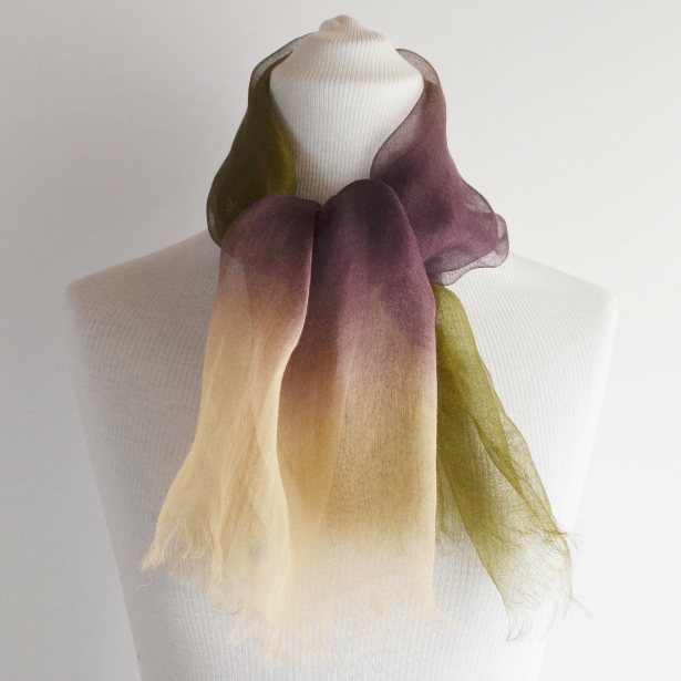 【harukii】日本製 麻100％ぼかし染ラミー薄羽ストール2019 Mini