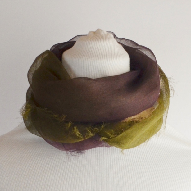 【harukii】日本製 麻100％ぼかし染ラミー薄羽ストール2019 Mini