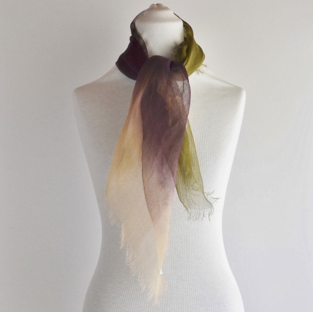 【harukii】日本製 麻100％ぼかし染ラミー薄羽ストール2019 Mini