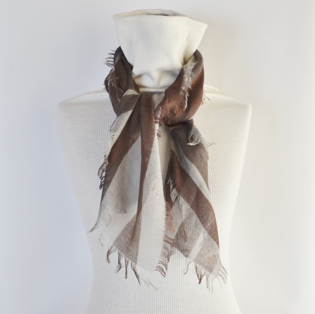 ランダムストライプ・シルクカシミヤストール　Mini