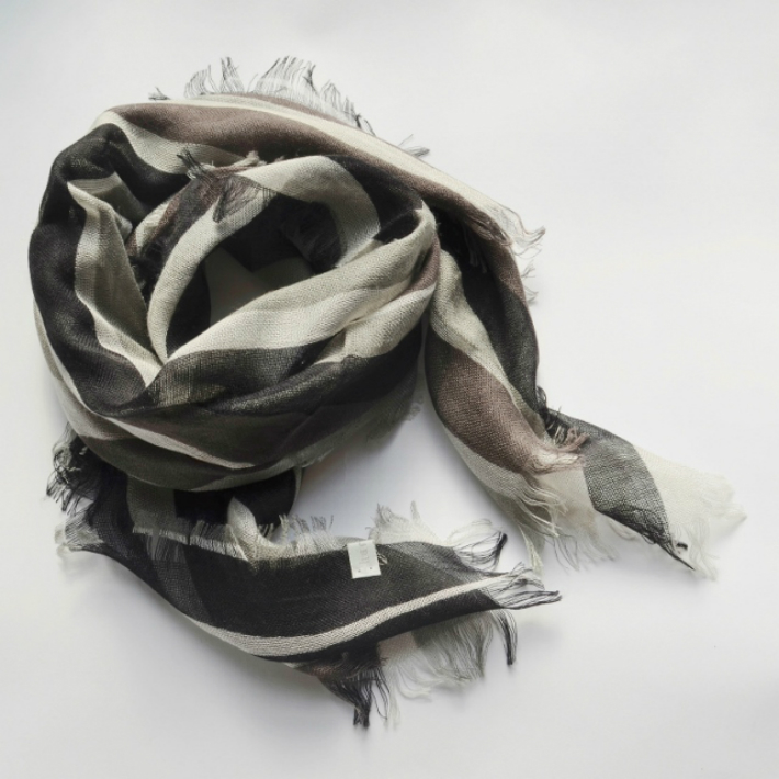 ランダムストライプ・シルクカシミヤストール　Mini