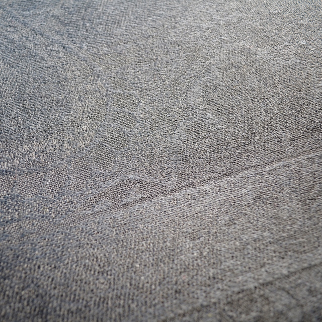 シルクカシミヤ大柄ペイズリージャカードストール　ブラック