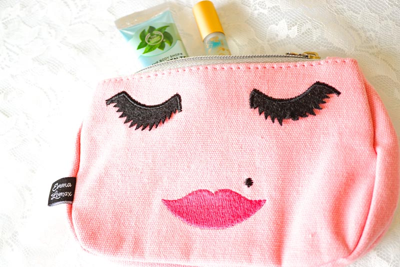pink face makeup bag