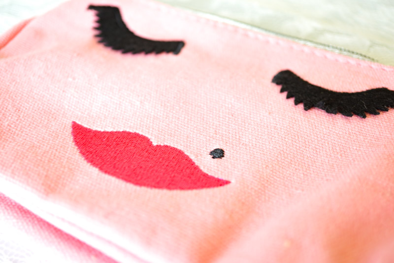 pink face makeup bag