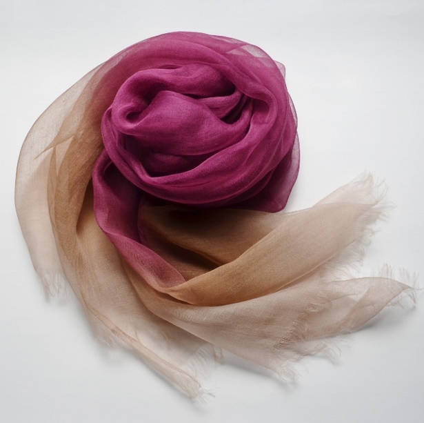 【harukii】日本製 麻100％ぼかし染ラミー薄羽ストール2019 Ｌ