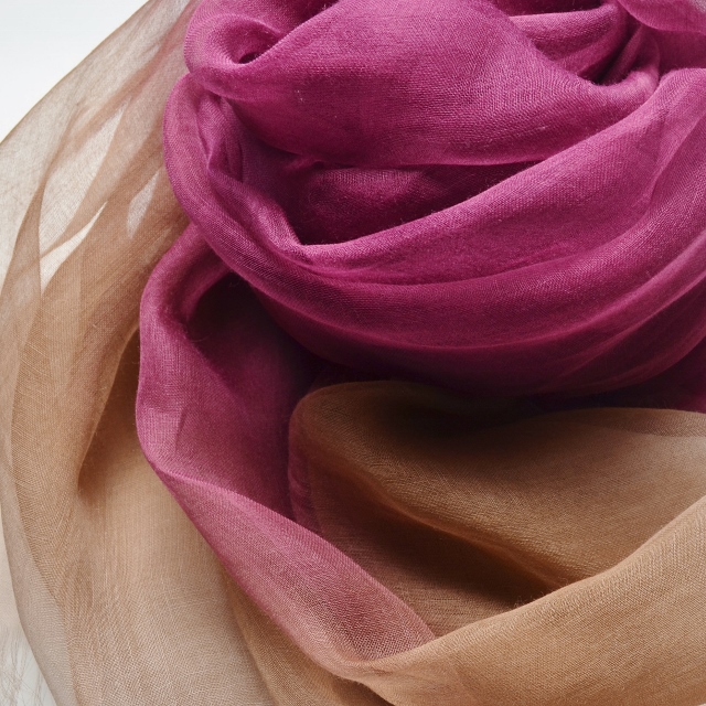 【harukii】日本製 麻100％ぼかし染ラミー薄羽ストール2019 Ｌ