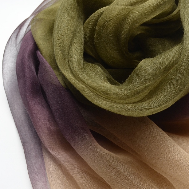 【harukii】日本製 麻100％ぼかし染ラミー薄羽ストール2019 Ｌ