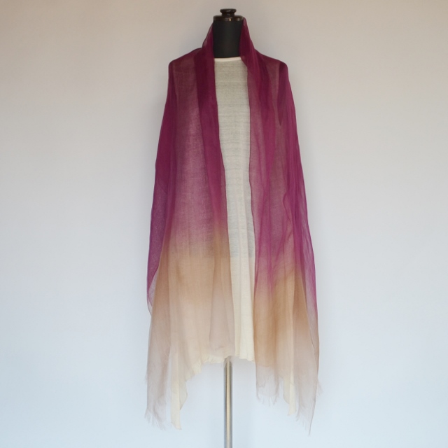 【harukii】日本製 麻100％ぼかし染ラミー薄羽ストール2019 Ｌ