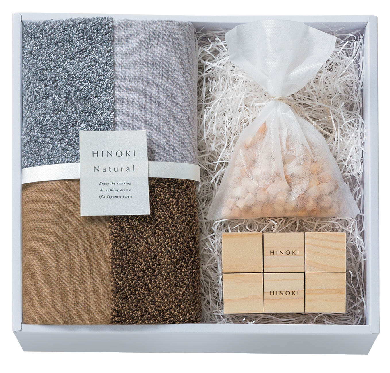 ヒノキキューブ・サシェ＆今治ハンカチセット