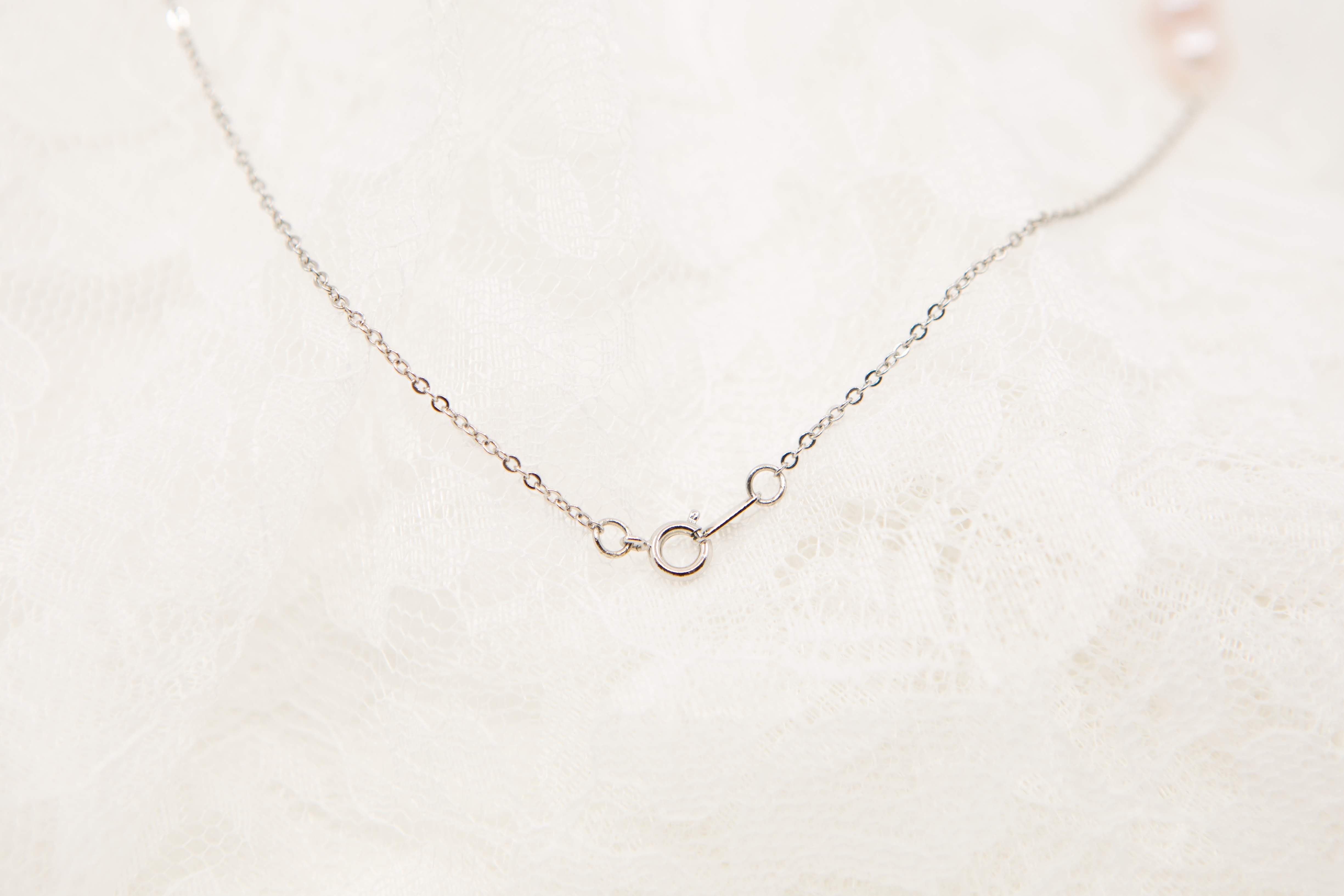 ピンク系淡水パール × シルバーチェーン