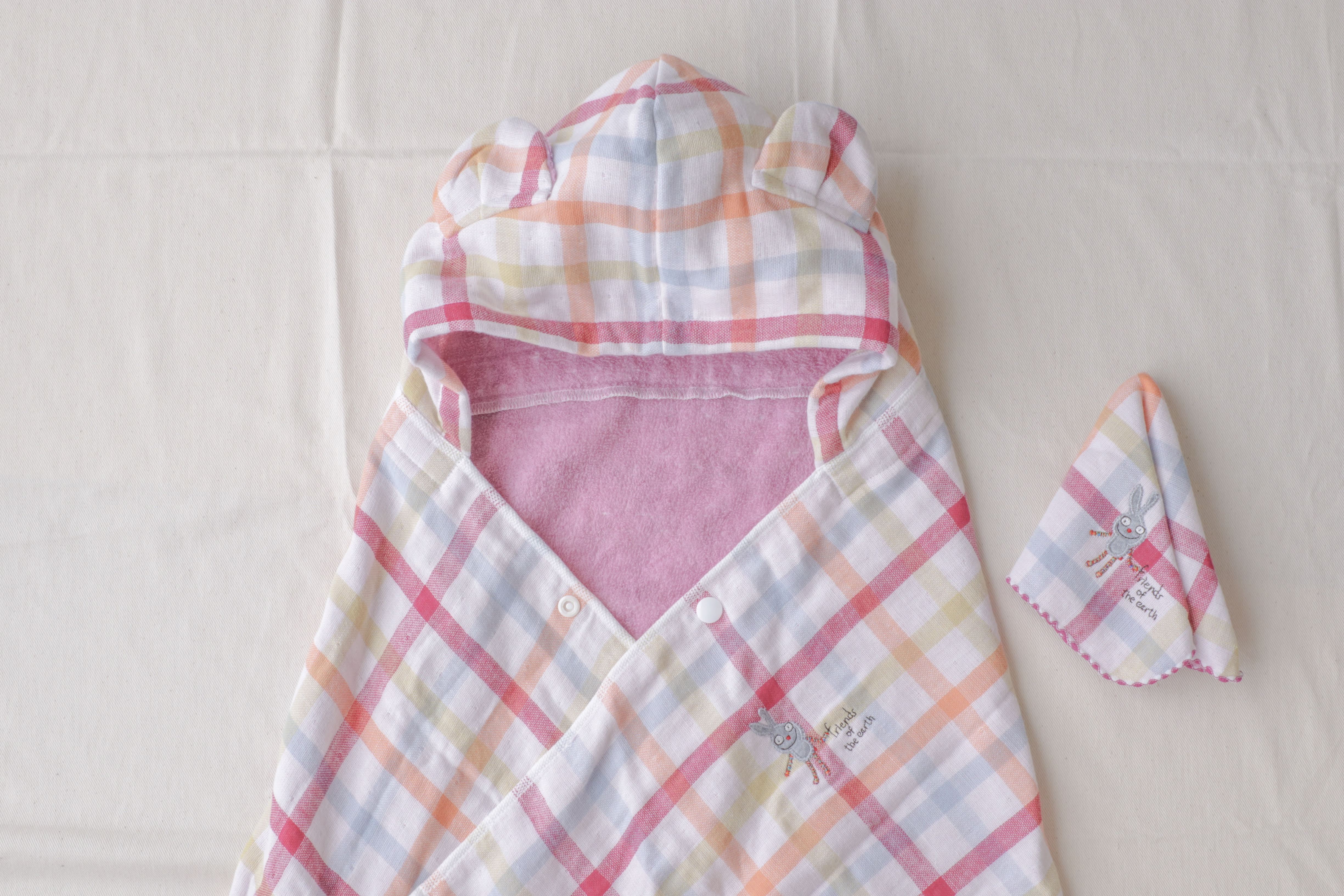 Duo フード付きバスタオル&ハンカチセット