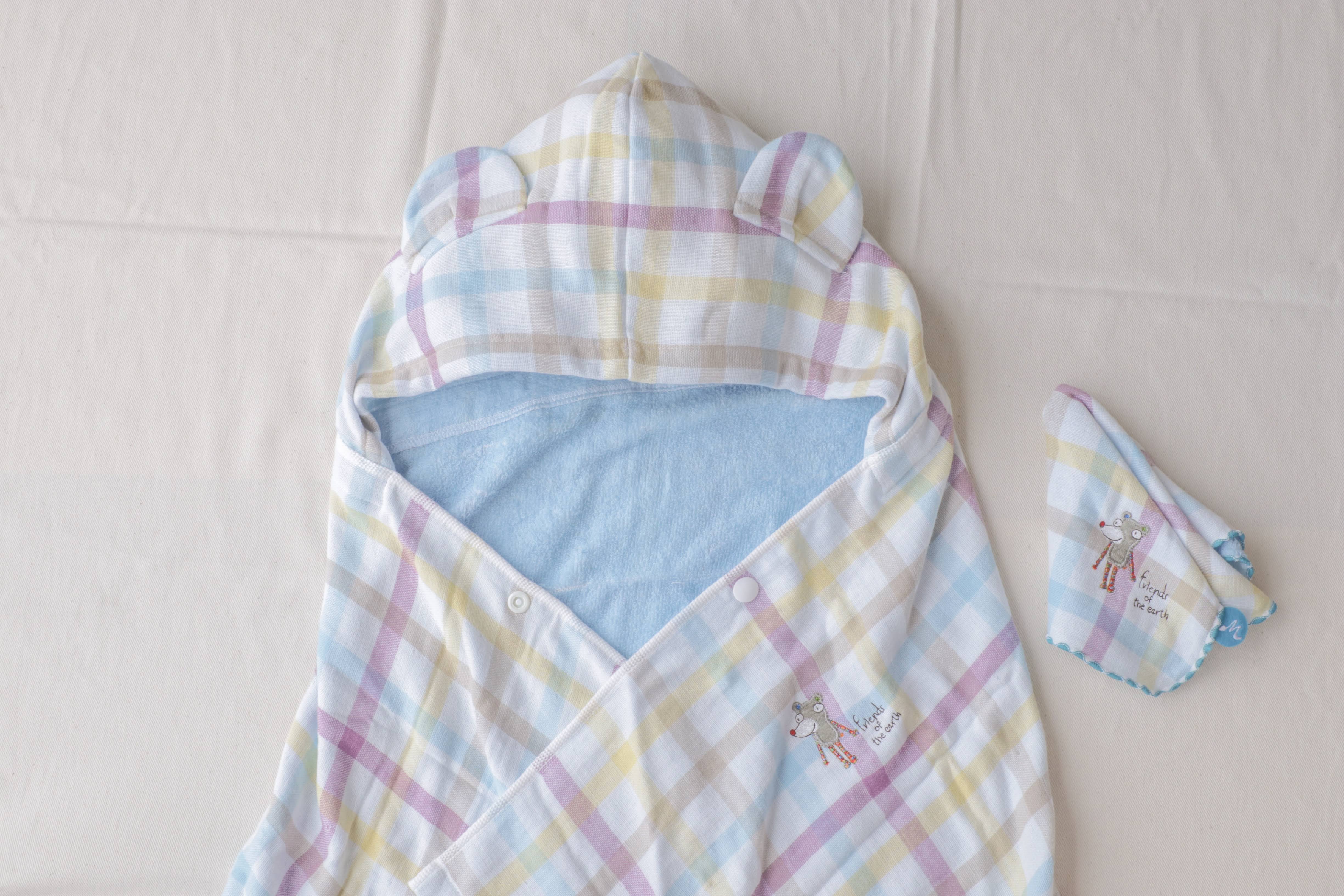 Duo フード付きバスタオル&ハンカチセット