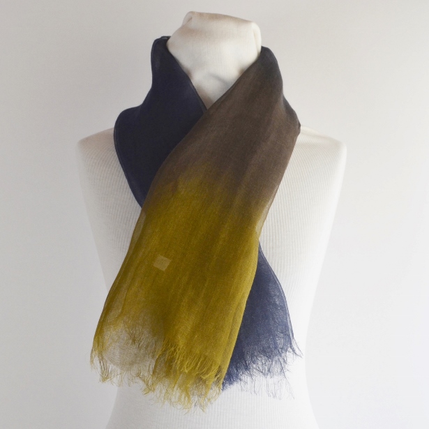 【harukii】日本製 麻100％ぼかし染ラミー薄羽ストール2019 S