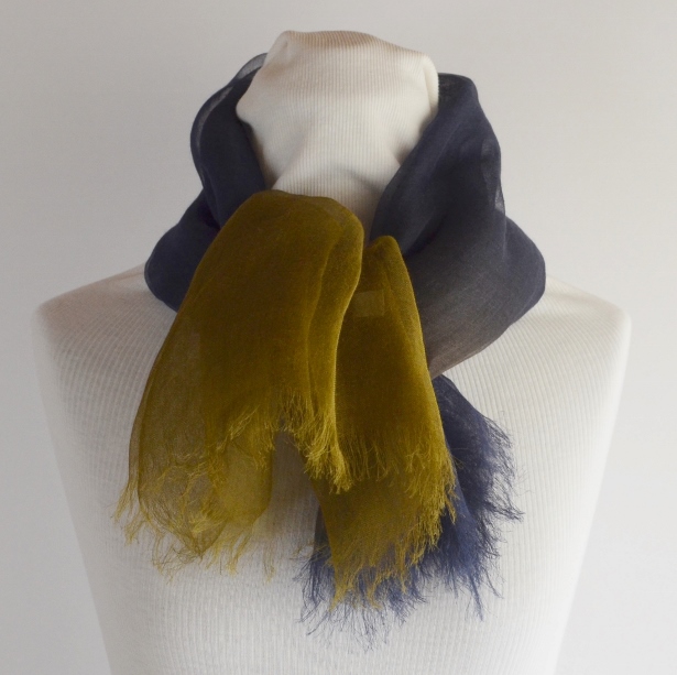 【harukii】日本製 麻100％ぼかし染ラミー薄羽ストール2019 S