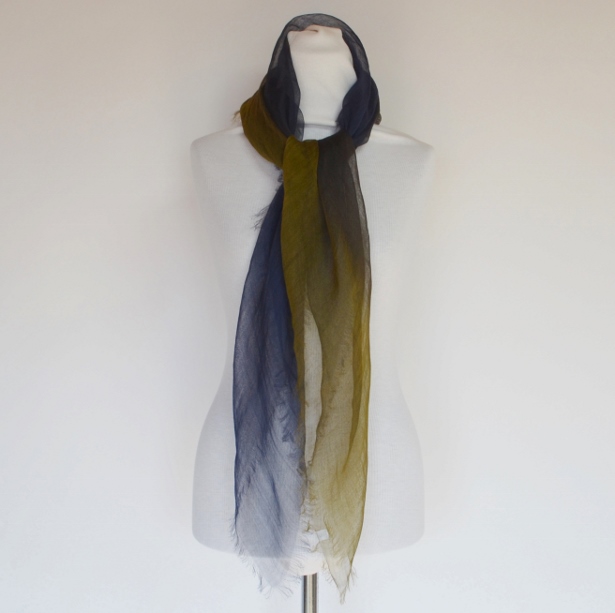 【harukii】日本製 麻100％ぼかし染ラミー薄羽ストール2019 S