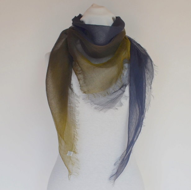 【harukii】日本製 麻100％ぼかし染ラミー薄羽ストール2019 S