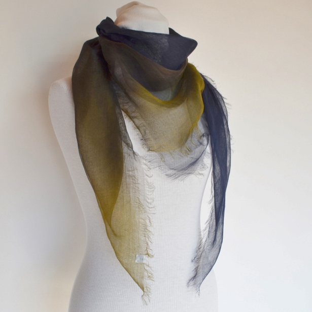 【harukii】日本製 麻100％ぼかし染ラミー薄羽ストール2019 S
