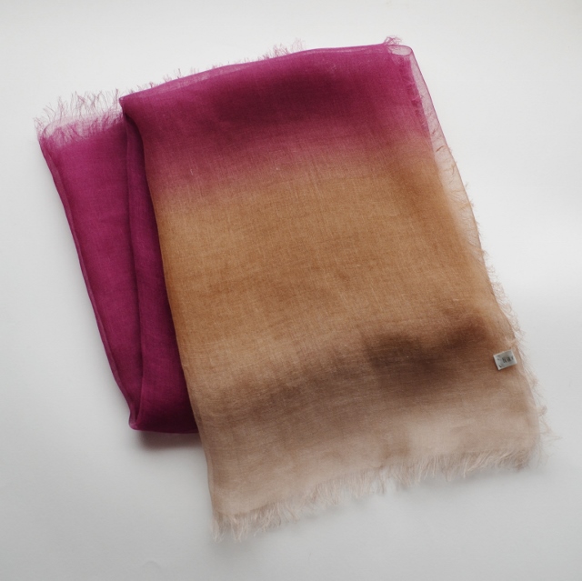 【harukii】日本製 麻100％ぼかし染ラミー薄羽ストール2019 S