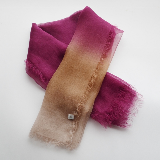 【harukii】日本製 麻100％ぼかし染ラミー薄羽ストール2019 S