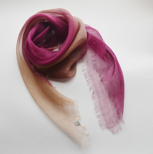 【harukii】日本製 麻100％ぼかし染ラミー薄羽ストール2019 S