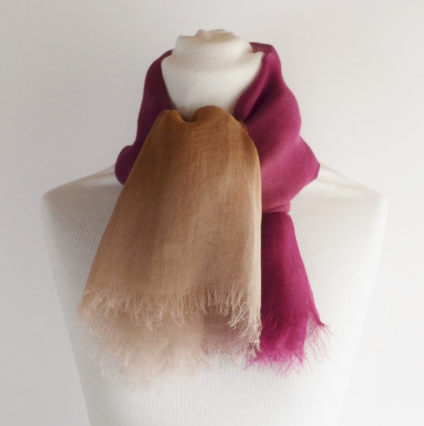 【harukii】日本製 麻100％ぼかし染ラミー薄羽ストール2019 S