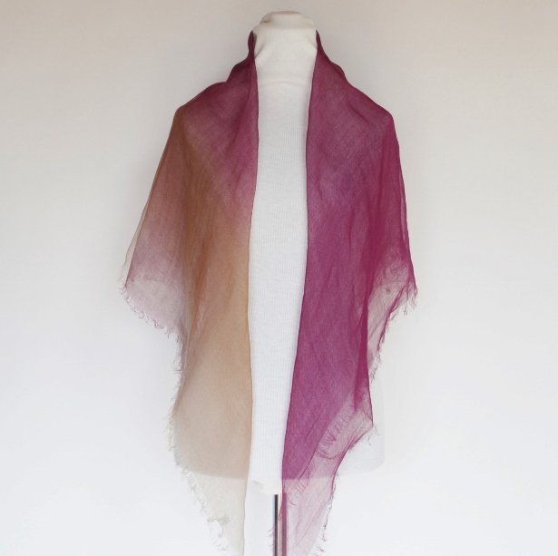 【harukii】日本製 麻100％ぼかし染ラミー薄羽ストール2019 S