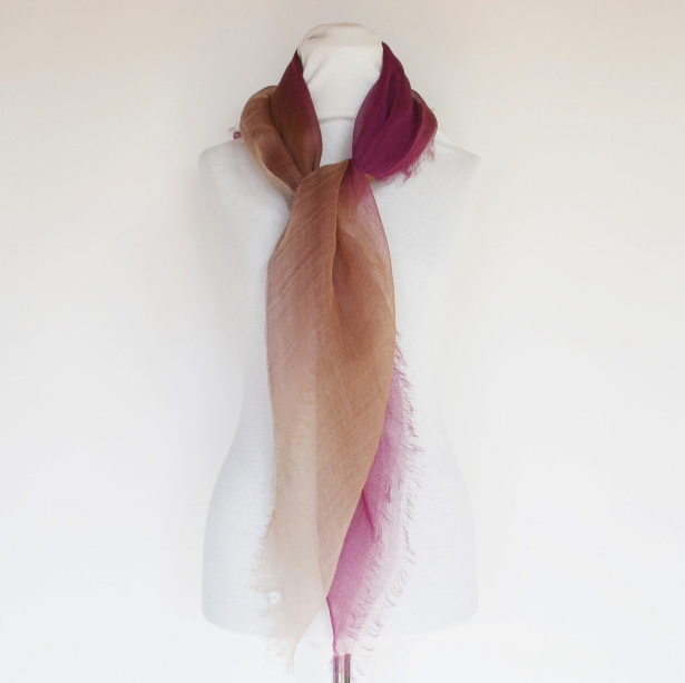 【harukii】日本製 麻100％ぼかし染ラミー薄羽ストール2019 S