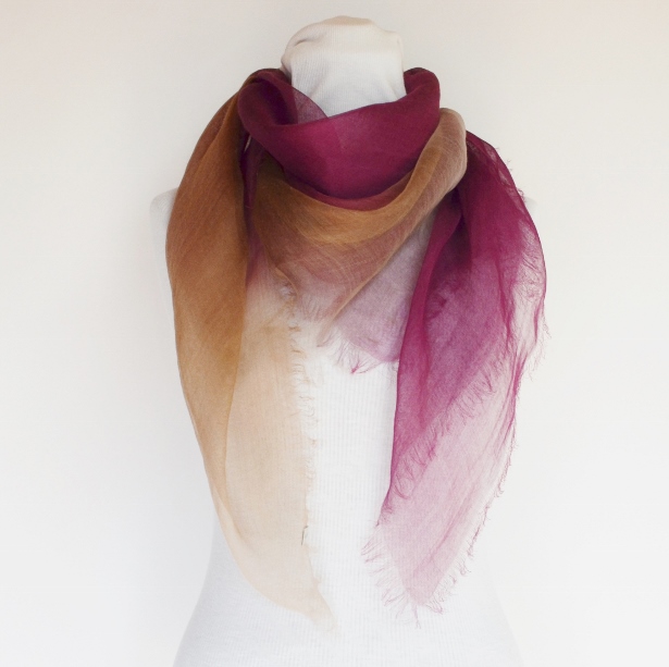 【harukii】日本製 麻100％ぼかし染ラミー薄羽ストール2019 S