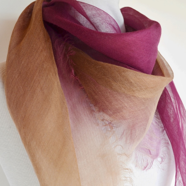 【harukii】日本製 麻100％ぼかし染ラミー薄羽ストール2019 S