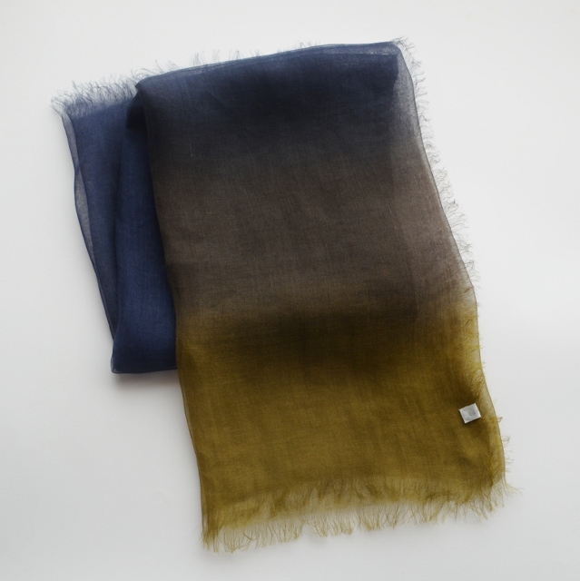 【harukii】日本製 麻100％ぼかし染ラミー薄羽ストール2019 S