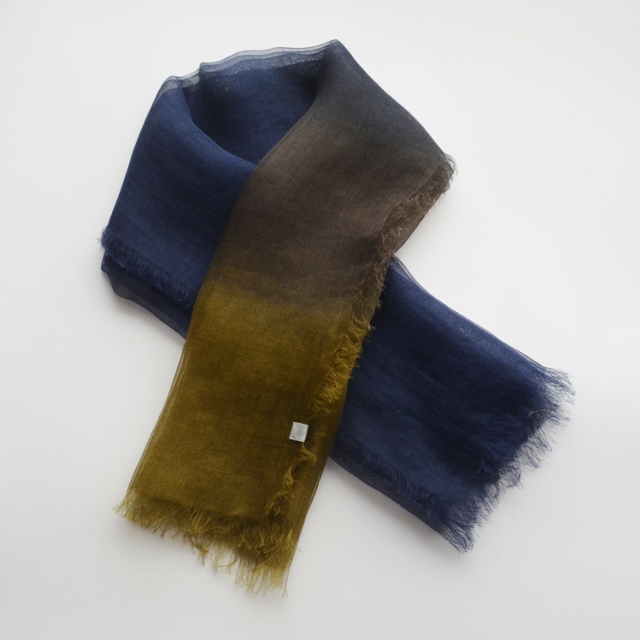 【harukii】日本製 麻100％ぼかし染ラミー薄羽ストール2019 S