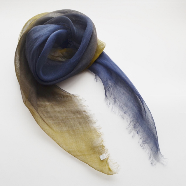 【harukii】日本製 麻100％ぼかし染ラミー薄羽ストール2019 S