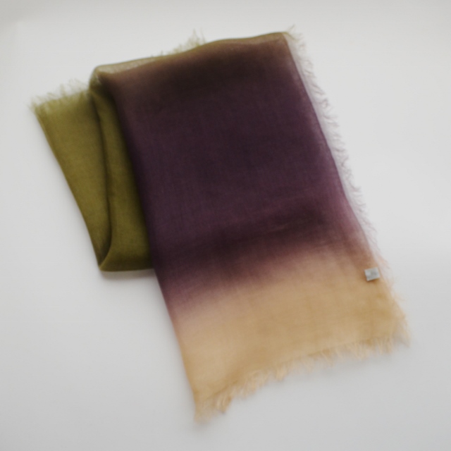 【harukii】日本製 麻100％ぼかし染ラミー薄羽ストール2019 S