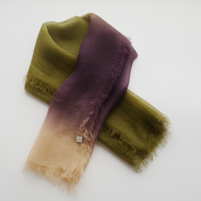 【harukii】日本製 麻100％ぼかし染ラミー薄羽ストール2019 S