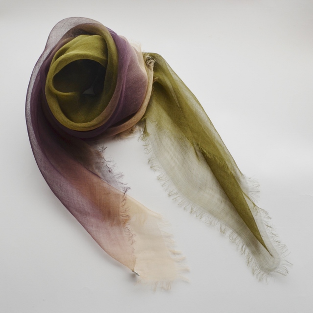 【harukii】日本製 麻100％ぼかし染ラミー薄羽ストール2019 S