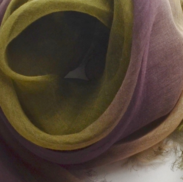 【harukii】日本製 麻100％ぼかし染ラミー薄羽ストール2019 S