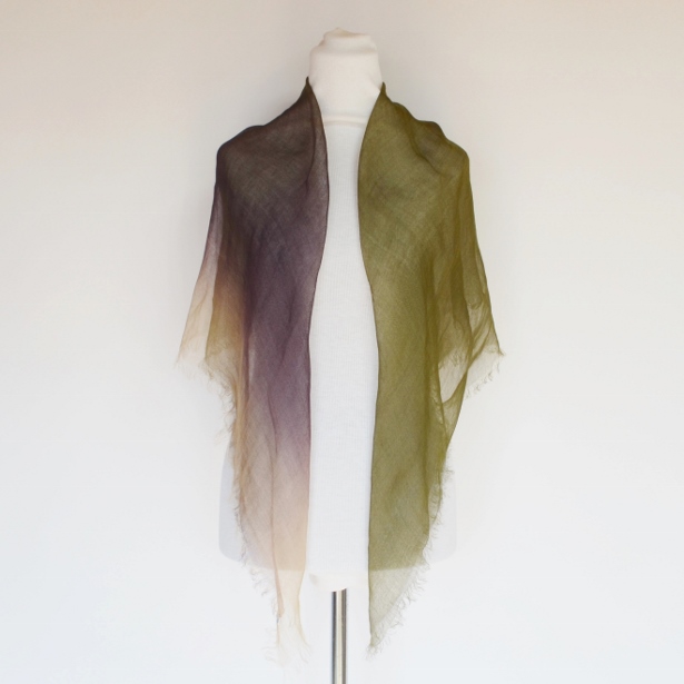 【harukii】日本製 麻100％ぼかし染ラミー薄羽ストール2019 S
