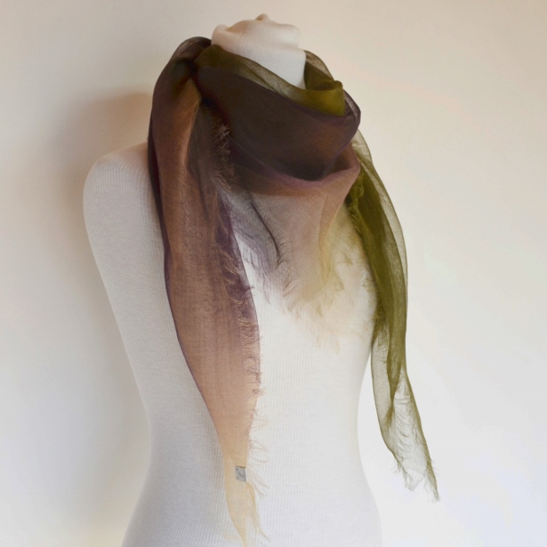 【harukii】日本製 麻100％ぼかし染ラミー薄羽ストール2019 S