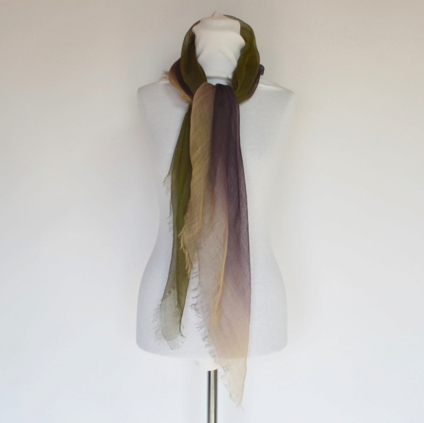 【harukii】日本製 麻100％ぼかし染ラミー薄羽ストール2019 S