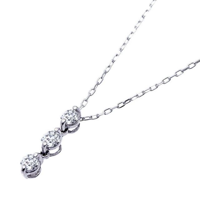 ダイヤモンド 0.1ct トリロジー ネックレス プラチナ Pt900 ララ