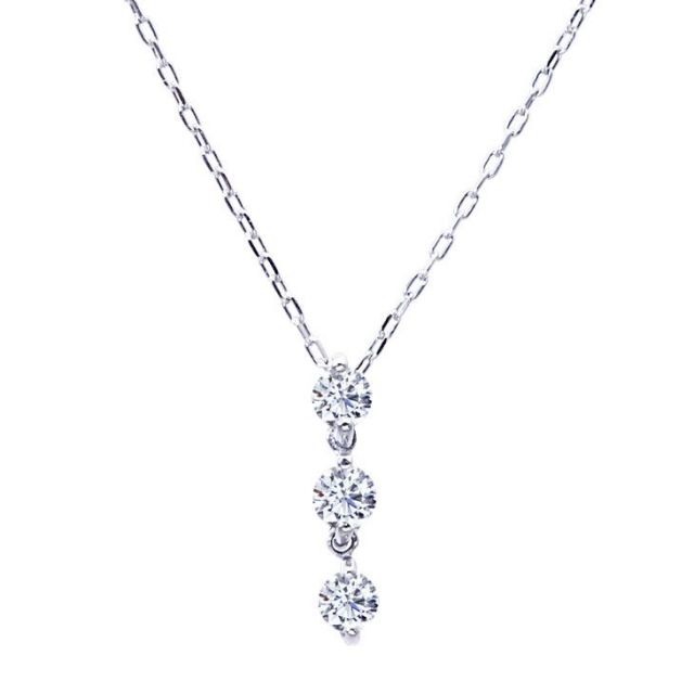 ダイヤモンド 0.1ct トリロジー ネックレス プラチナ Pt900 ララクリスティー