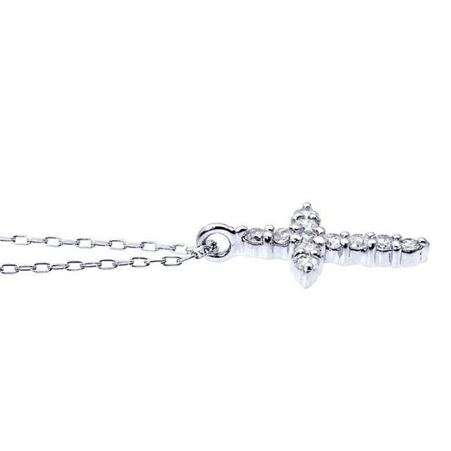 ダイヤモンド 0.1ct スター クロス ネックレス プラチナ Pt900 ララクリスティー