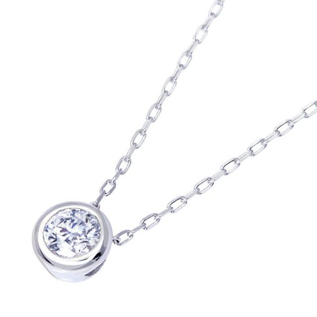 1粒 ダイヤモンド 0.1ct フクリン サニー ネックレス プラチナ Pt900 ララクリスティー