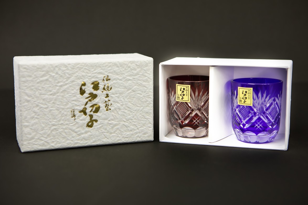 ぐい呑み(魚子切子)  ペア