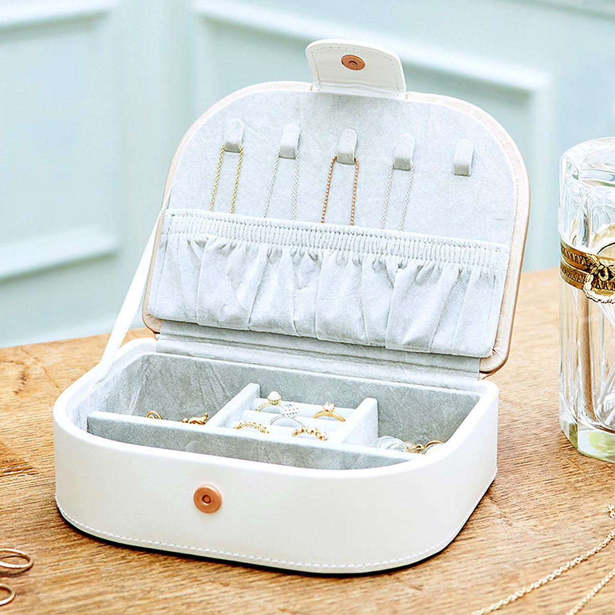 【名前やメッセージが入る！】ジュエリーケース ローズゴールド S