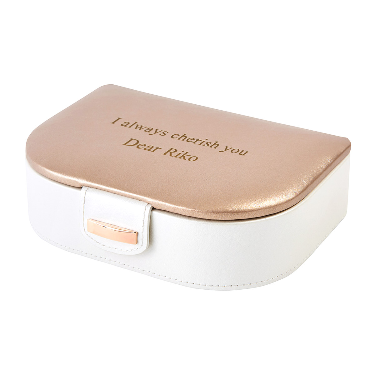 【名前やメッセージが入る！】ジュエリーケース ローズゴールド S